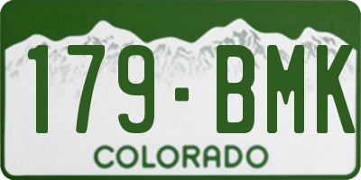 CO license plate 179BMK
