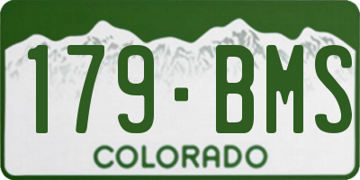 CO license plate 179BMS