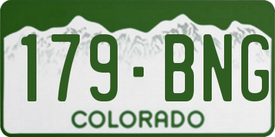 CO license plate 179BNG