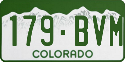 CO license plate 179BVM