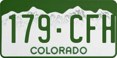 CO license plate 179CFH
