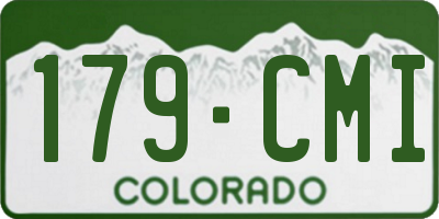 CO license plate 179CMI