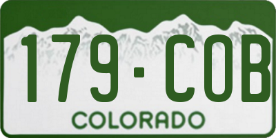 CO license plate 179COB