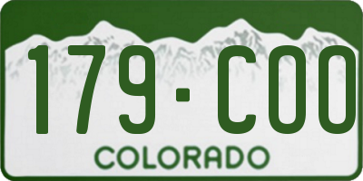CO license plate 179COO