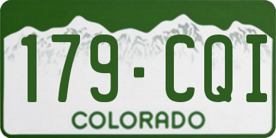 CO license plate 179CQI