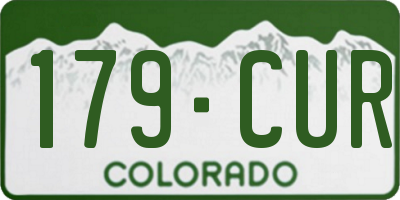 CO license plate 179CUR