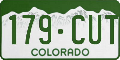 CO license plate 179CUT