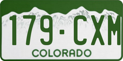 CO license plate 179CXM