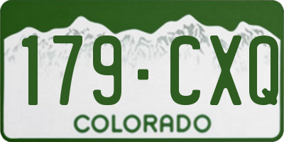 CO license plate 179CXQ