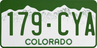 CO license plate 179CYA