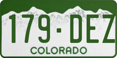 CO license plate 179DEZ