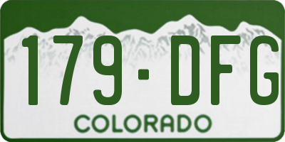 CO license plate 179DFG