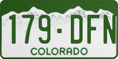 CO license plate 179DFN