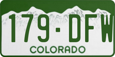 CO license plate 179DFW