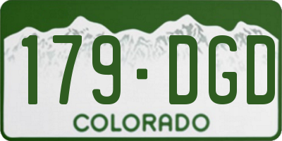 CO license plate 179DGD