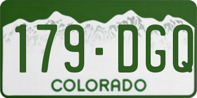CO license plate 179DGQ