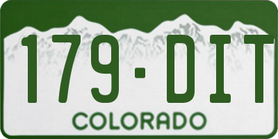 CO license plate 179DIT