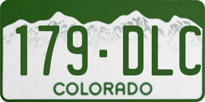 CO license plate 179DLC