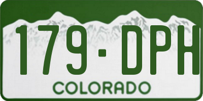 CO license plate 179DPH