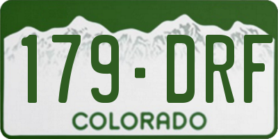 CO license plate 179DRF