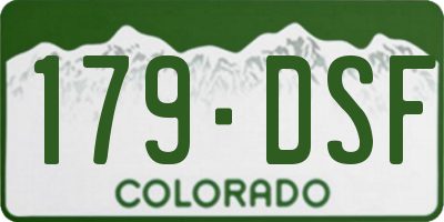 CO license plate 179DSF