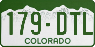 CO license plate 179DTL