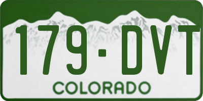 CO license plate 179DVT