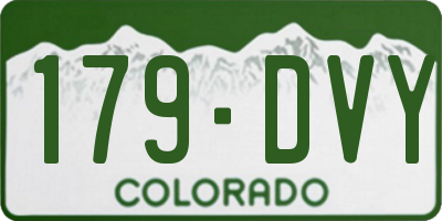 CO license plate 179DVY