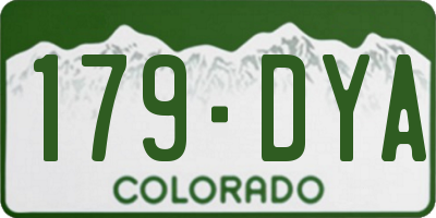 CO license plate 179DYA