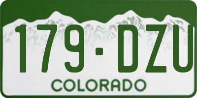 CO license plate 179DZU