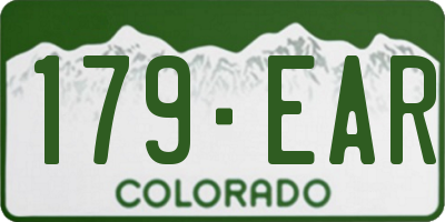 CO license plate 179EAR