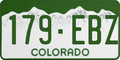 CO license plate 179EBZ