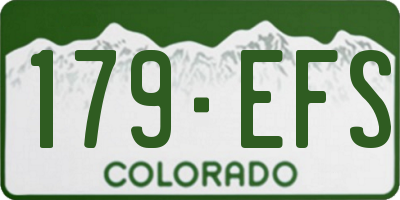CO license plate 179EFS