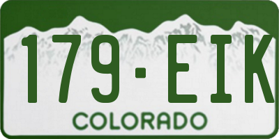 CO license plate 179EIK