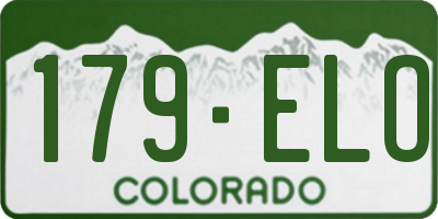 CO license plate 179ELO