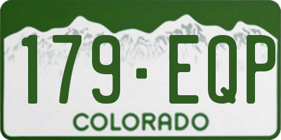 CO license plate 179EQP