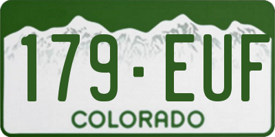 CO license plate 179EUF