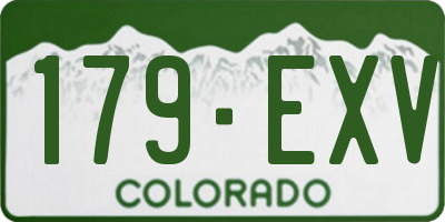 CO license plate 179EXV