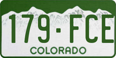 CO license plate 179FCE