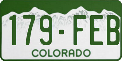 CO license plate 179FEB