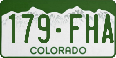 CO license plate 179FHA