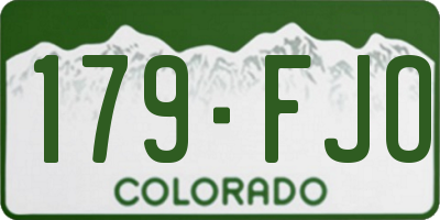 CO license plate 179FJO