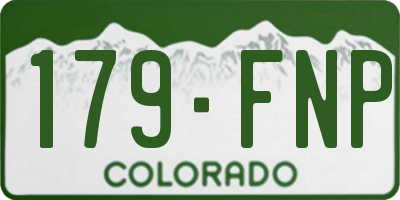 CO license plate 179FNP