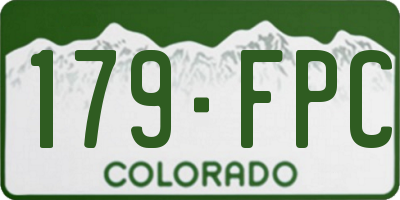 CO license plate 179FPC
