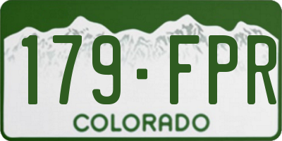 CO license plate 179FPR