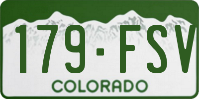 CO license plate 179FSV