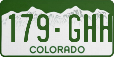 CO license plate 179GHH
