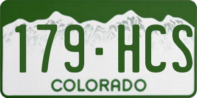 CO license plate 179HCS