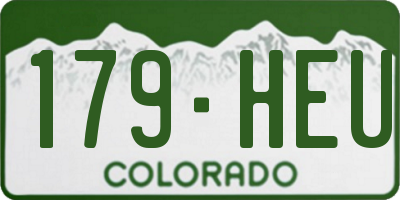 CO license plate 179HEU
