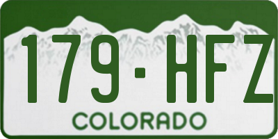 CO license plate 179HFZ